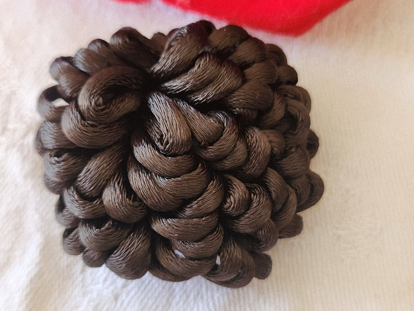Haute couture gros bouton ancien  passementerie marron 4 cm XXL ref 3894