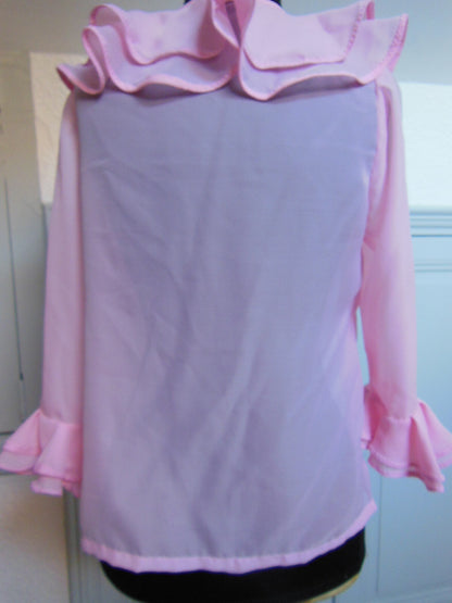 Pur vintage ancien haut voilage rose froufrous 40? ref PORT