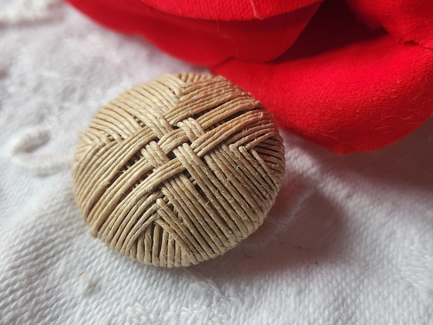 Collection bouton ancien en lin fil main 2,4 cm costume ref 5240