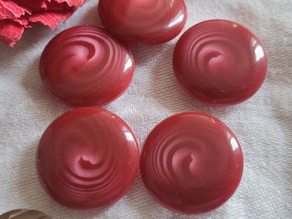 lot 5 boutons vintage Framboise camaieu veiné à pied 2,2 cm ref 2965