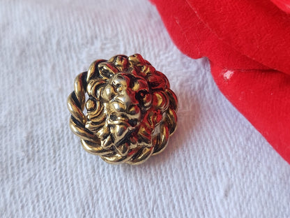 Bouton vintage tete de lion en métal pied versace ??? 1,8 cm D2E