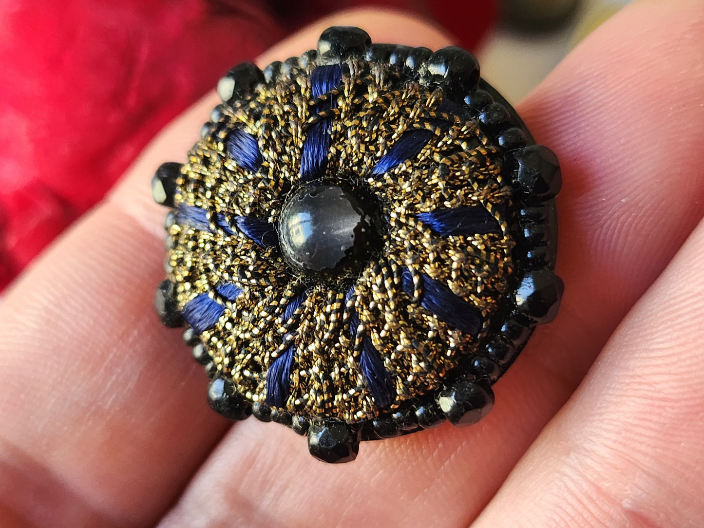 Collection bouton passementerie perle nor bleu 2,9 cm G14K