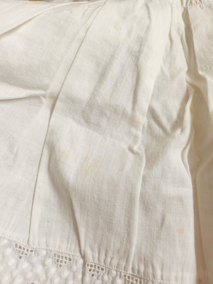 Petite robe ancienne enfant poupée blanc fine dentelle jour B6
