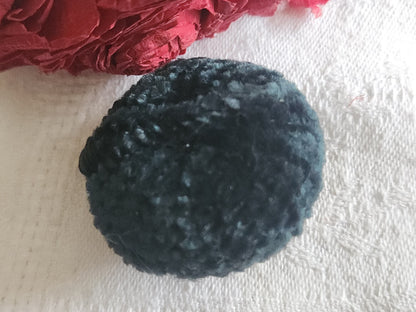 Haute couture gros bouton ancien doudou vert passementerie 3,7 cm ref 6107