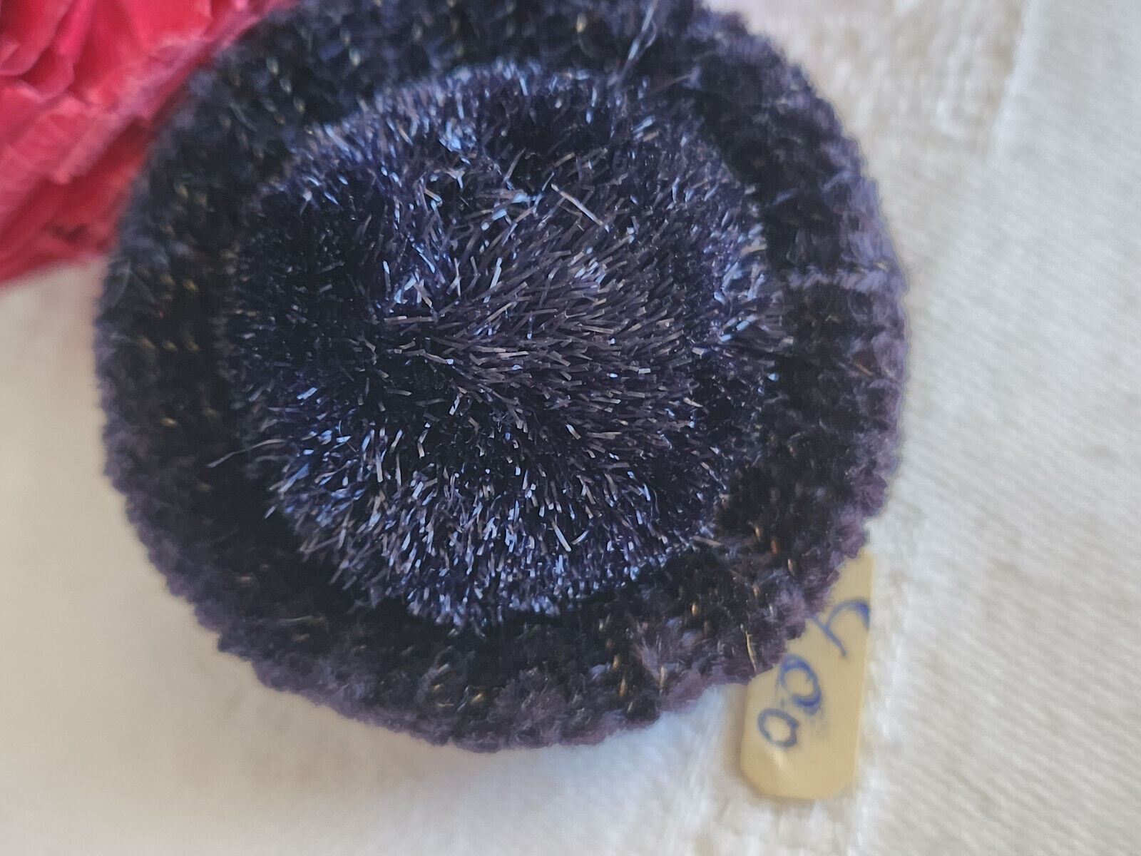 Haute couture gros bouton ancien doudou bleu passementerie 4,5 cm ref 543