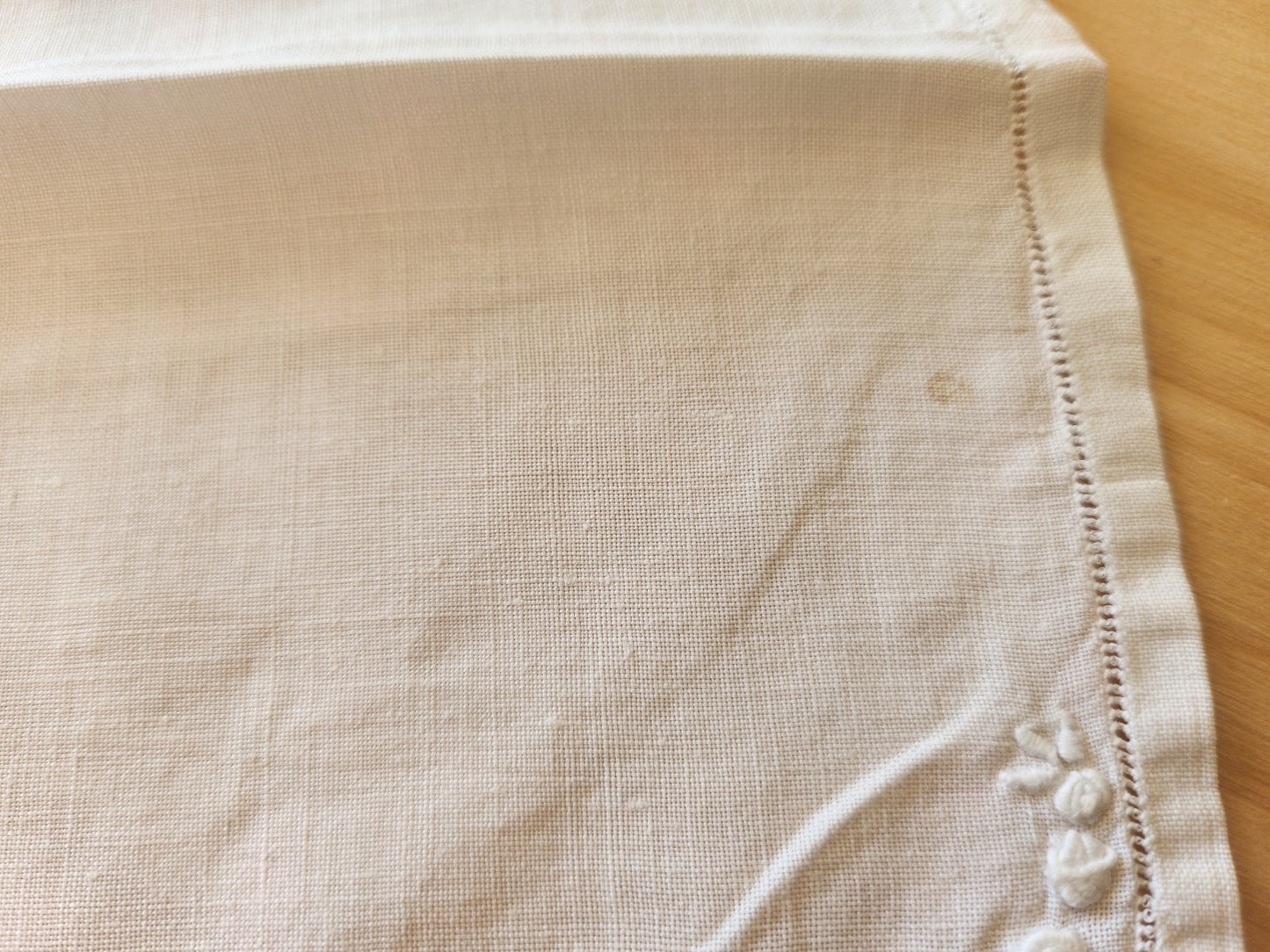 Ancien porte serviette  fait main blanc broderie pochette 11,5 cm sur 24 cm B7