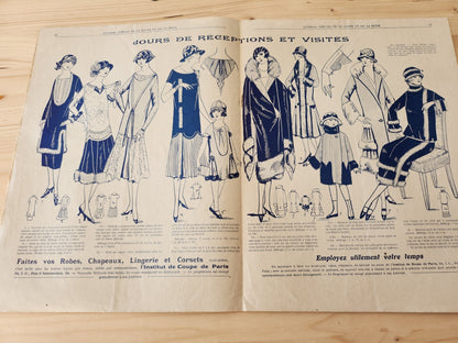 Journal de l'institut de coupe de paris année folle mode  Janvier 1926 patron