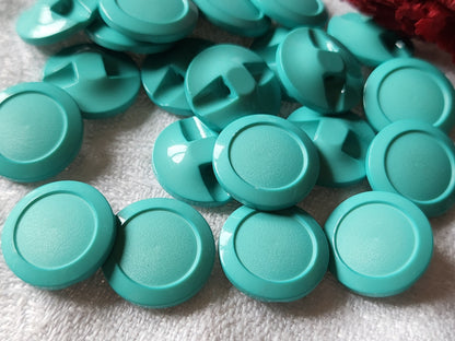 Lot 21 boutons vintage bleu turquoise pied 1,5 cm ref 2709