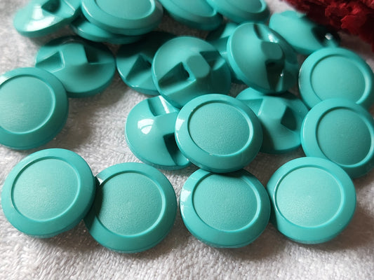Lot 21 boutons vintage bleu turquoise pied 1,5 cm ref 2709