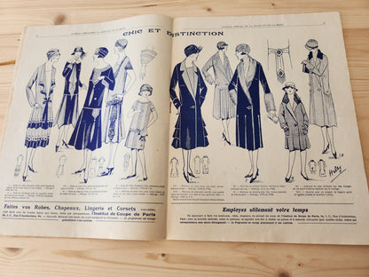 Journal de l'institut de coupe de paris année folle mode Fevrier 1926 patron