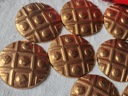 lot 10 gros ornements anciens en cuivre style cabochon pendant année 50 ref 3424