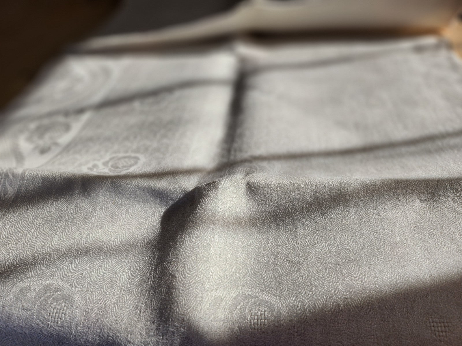 Ancienne nappe double monogramme H JK? sans doute jamais utilisé B6