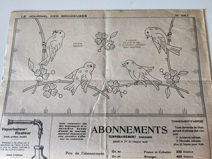 Le journal des brodeuses 1952  n° 687 bavoir écussons chemisier combinaisons