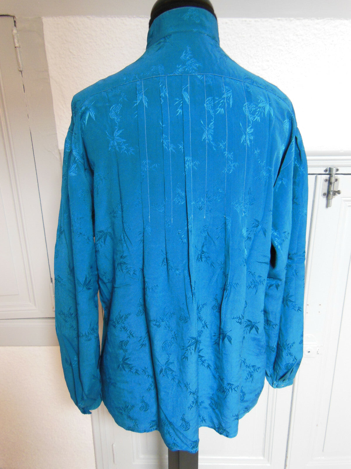 Pur vintage haut tunique Cacharel bleu paon lumineux 40/42? ref PORT