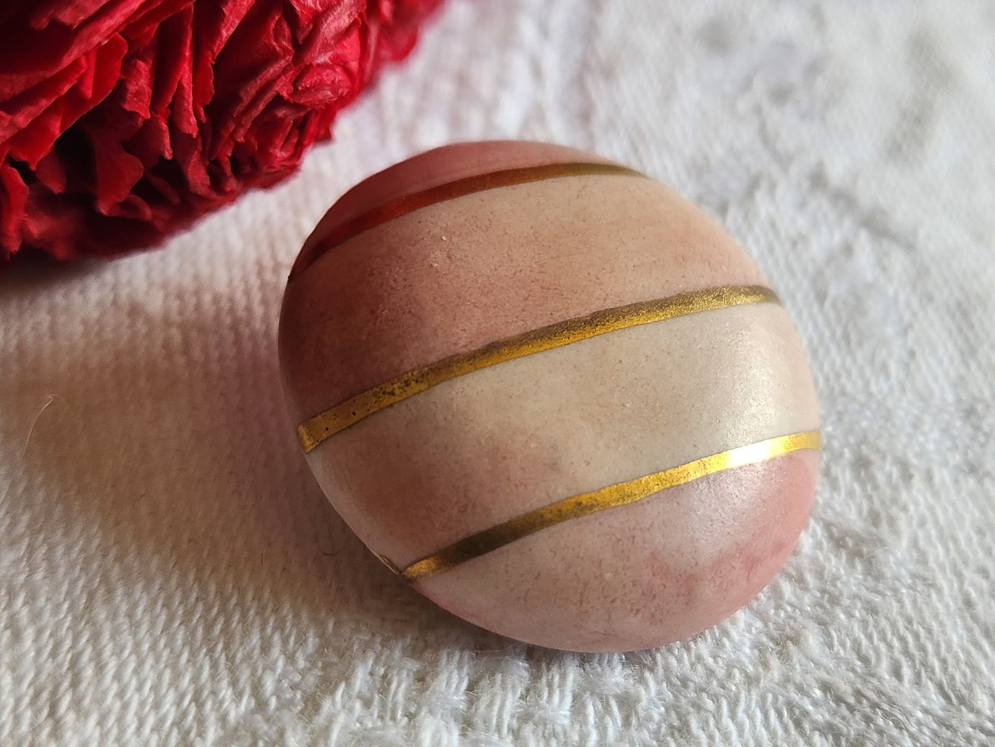 Gros bouton vintage céramique parurier haute couture 2,7 cm pied D14K