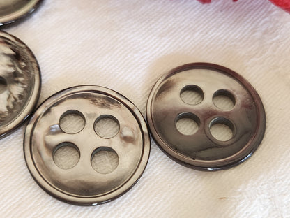 Lot 4 gros boutons vintage en nacre large passants 2,5 cm ref 746