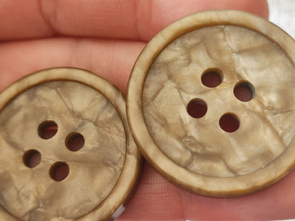 Lot 8 enormes XXL boutons anciens  marron moucheté  3,5 cm ref 3960