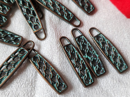 Lot 6 tirettes fermeture éclaire originale création bijoux languette pendant T7