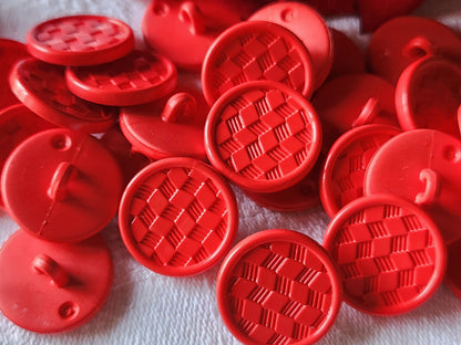 Lot 28 boutons vintage rouge damas  à pied finitions moyennes 1,8 cm ref 1870