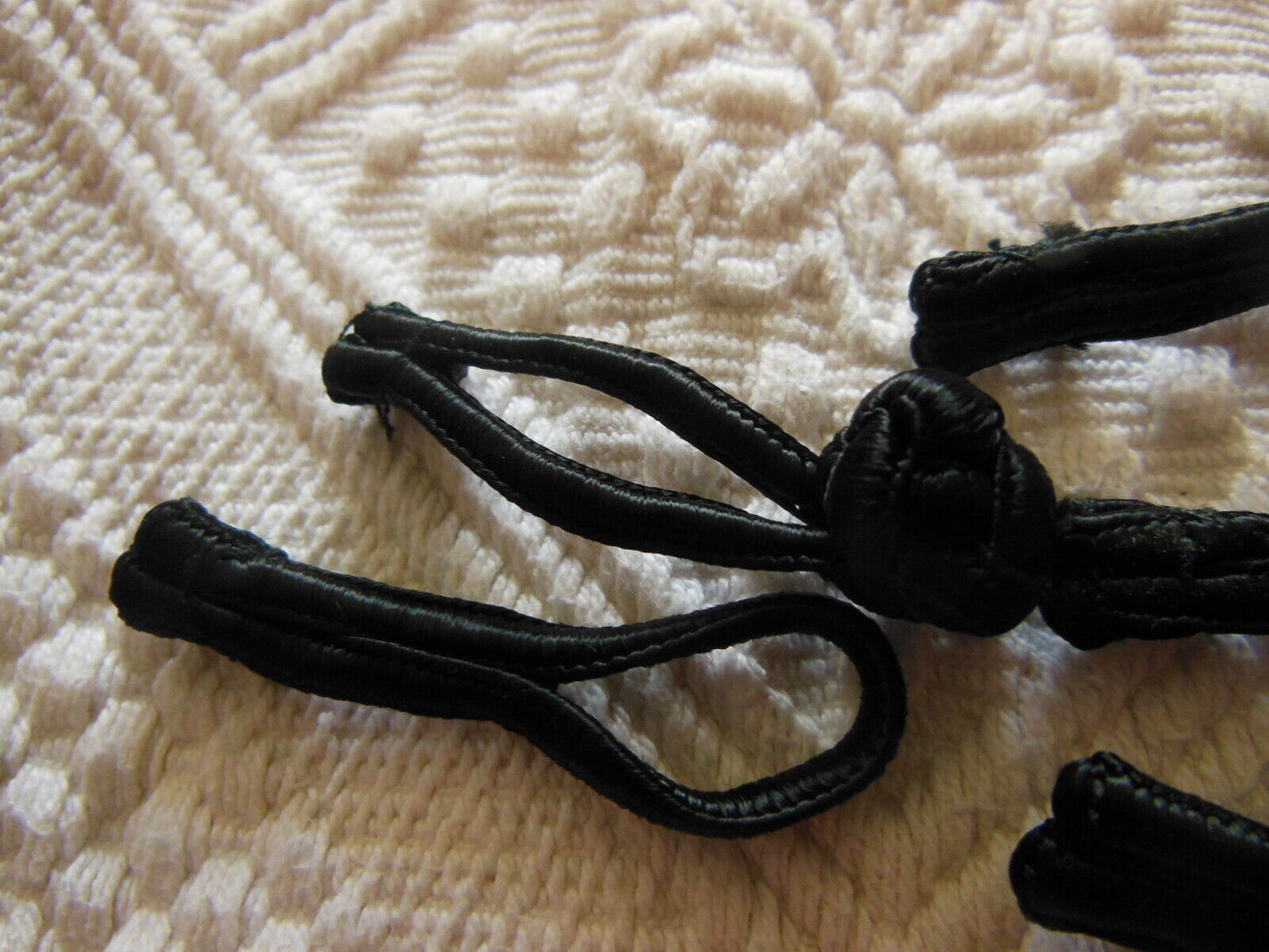 Lot 3 fermoirs brandebourgs noir tissu couture création bijoux sac pochette T17