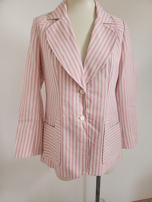 Pur vintage veste ancienne tailleur blanc rose "Jessie" taille 40/42 réf portant
