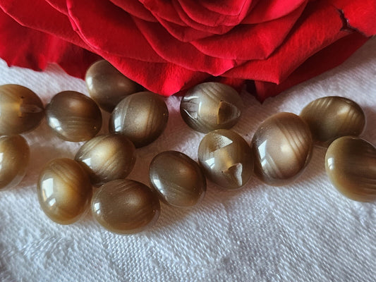 Lot 15 boutons vintage pied marron panaché  1 / 1,2 et 1,1 / 1,4 (3) ref 1967
