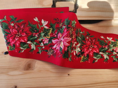 Large galon ancien rouge grosse fleur 10, 5 cm 2 m 55 XXL  T3