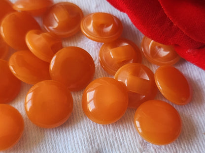 Lot 20 boutons vintage rorange lisse petits pied 1,2 cm ref 523