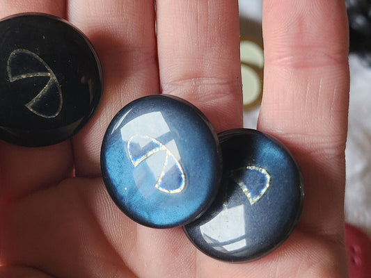Lot 6 boutons vintage bleu inclusion argenté 2,7 cm gros pied ref 4948