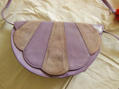 Ancien sac à main vintage violet épaule création Sabrina Paris original retro