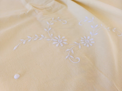 Lot de draps anciens jaune monogrammes HK idéal rideau B6