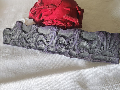 Tampon ancien sans support frise idéal broderie collection coq levé du jour n°12