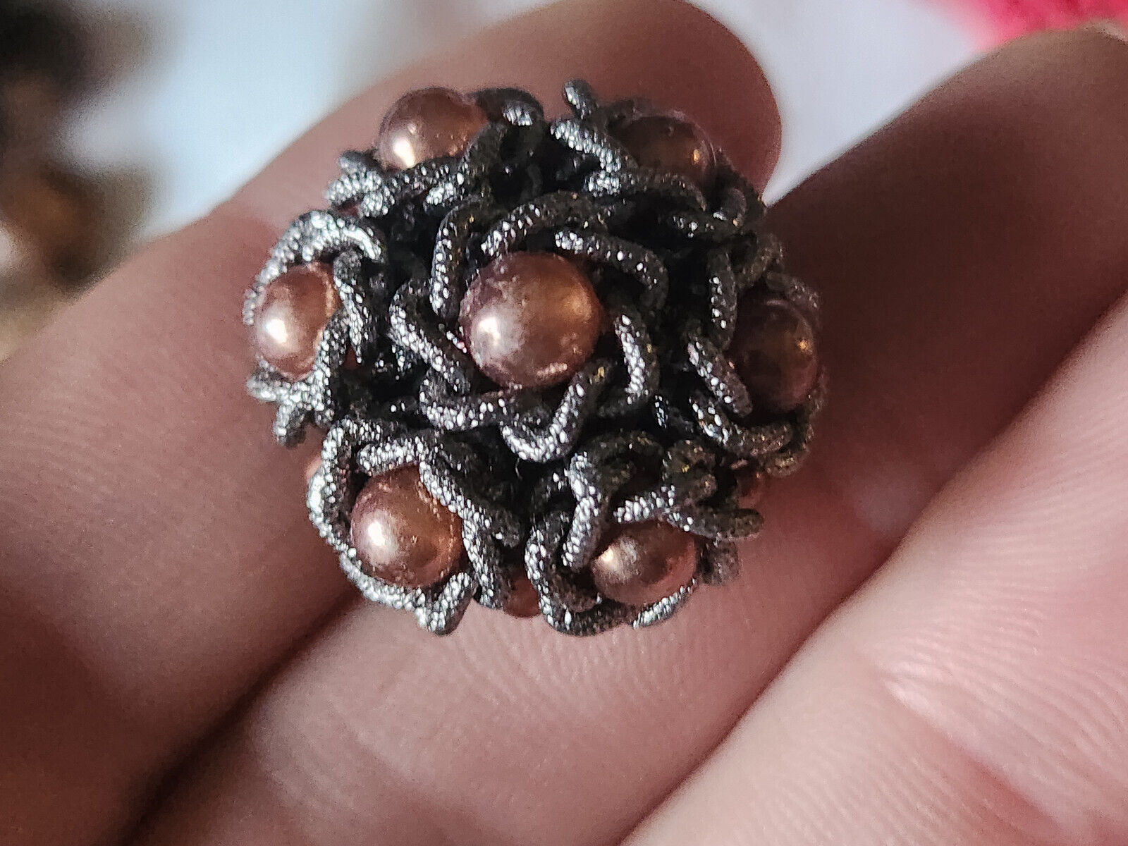Bouton vintage parurier haute couture pourtour perlé 2,4 cm ref 1722