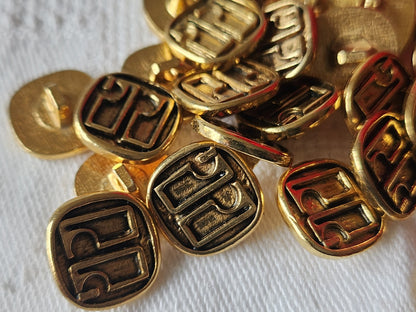 Lot 10 boutons en métal doré pied fond d'atelier  1,3 cm ref 3565
