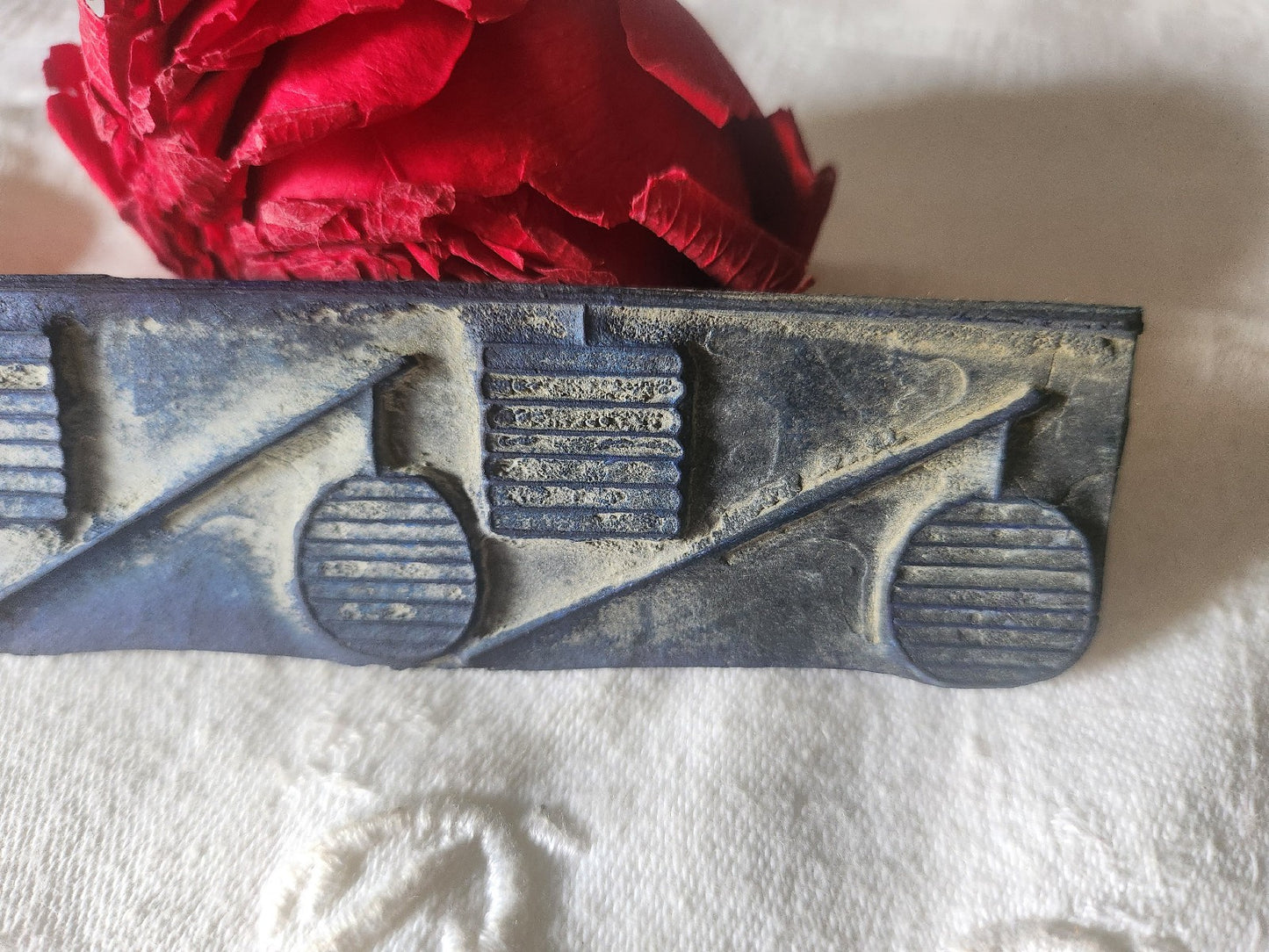 Tampon ancien sans support frise broderie collection lampion n°26-2