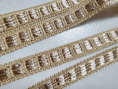 Galon vintage écru ancien lumineux beige 3 mètre sur 1,4 cm A2