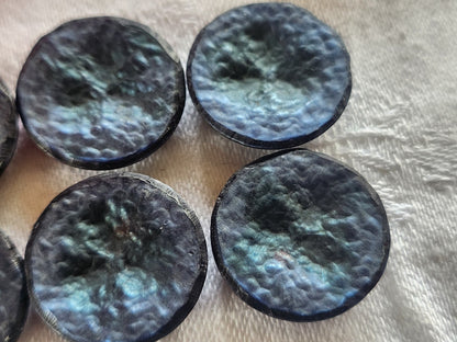 Lot 6 boutons vintage bleu à pied 2,2 cm ref 2380