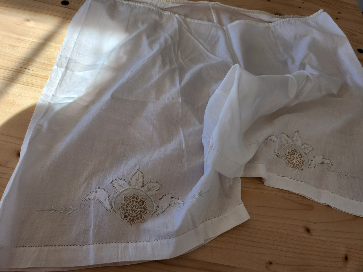Culotte ancienne short nuit broderie étamine legere neuve B8