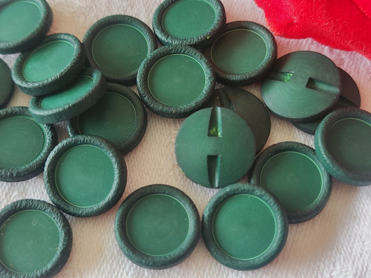 Lot 16 petits boutons vintage vert mat à pied 1,4 cm ref 3951