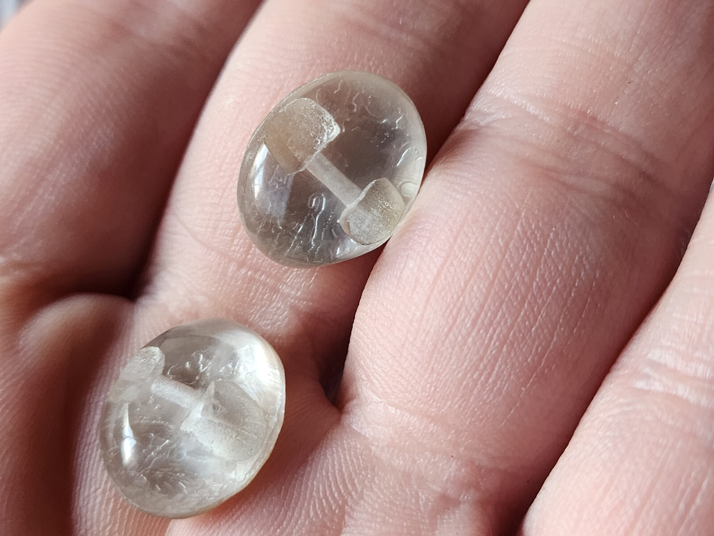 Collection duo boutons vintage en nacre 1,2 sur 1,5 à pied G8B