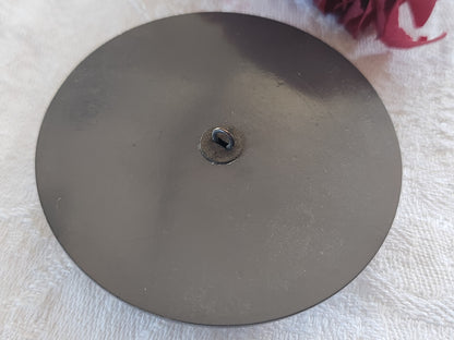 Enorme bouton ancien en cuir forme chapeau gris 6 cm ou 60 mm T7