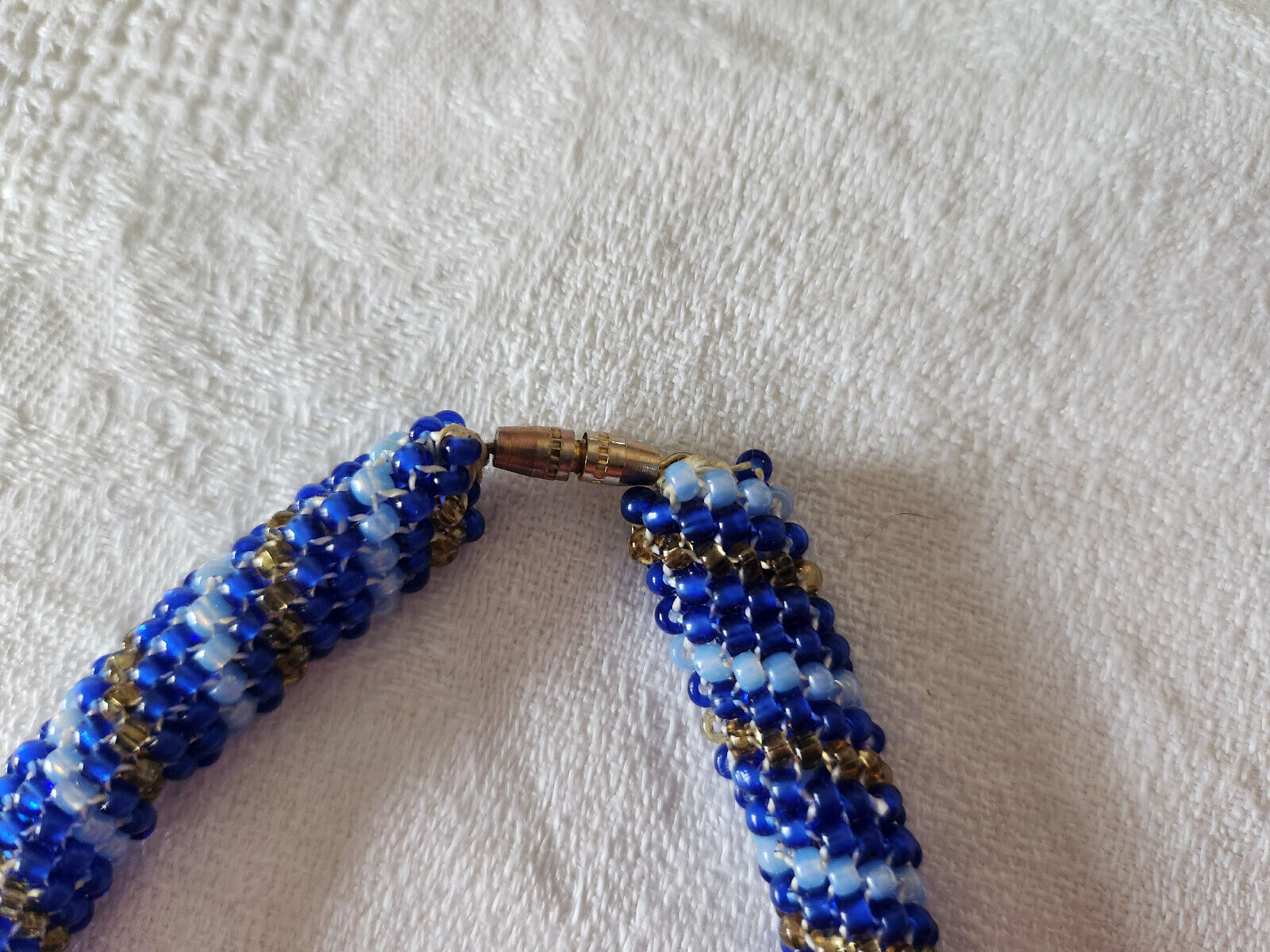 Collier vintage torsade perle rocaille 48 cm