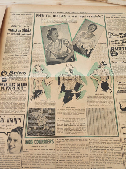 Le petit echo de la mode 1941 n°18 joli mois de Mai  parure enfant blouses