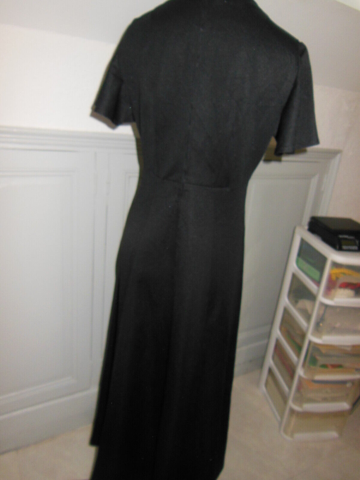 Pur vintage superbe robe longue noir année 60/70 taille 38/40 B1