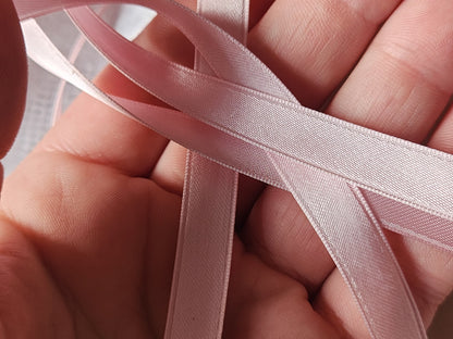 fin ruban ancien acétate rose 5 mètres sur 1 cm modiste mercerie B5 n°17