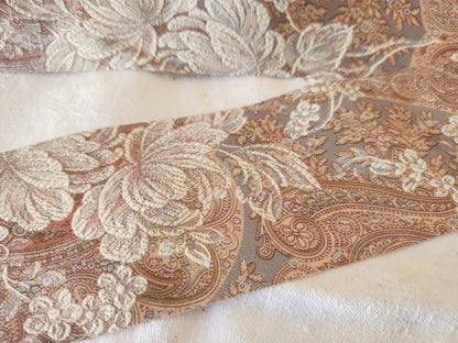 Large galon ruban vintage motif relief 6,6 cm 4 métres 20 superbe B9