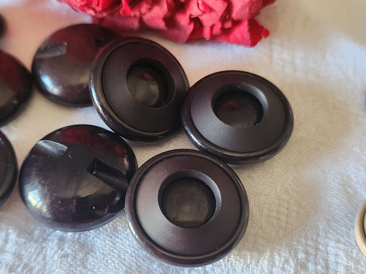 Lot 6  boutons vintage marron travaillé à pied 2,2 cm ref 5878