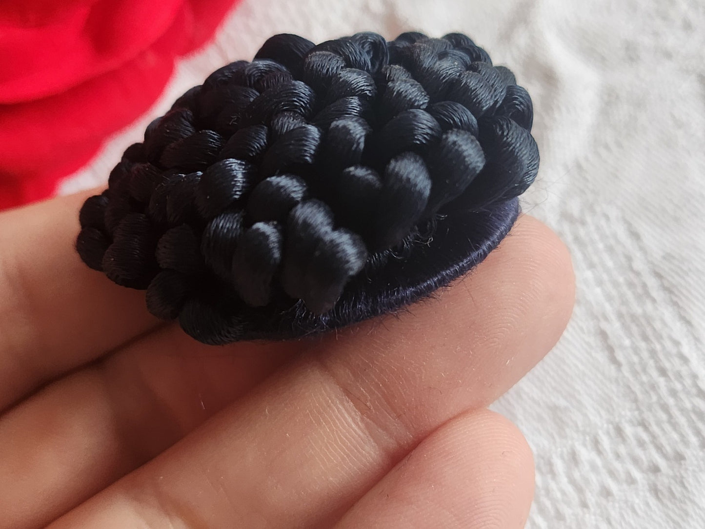 Haute couture gros bouton ancien passementerie bleu 4,4 cm ref 2674