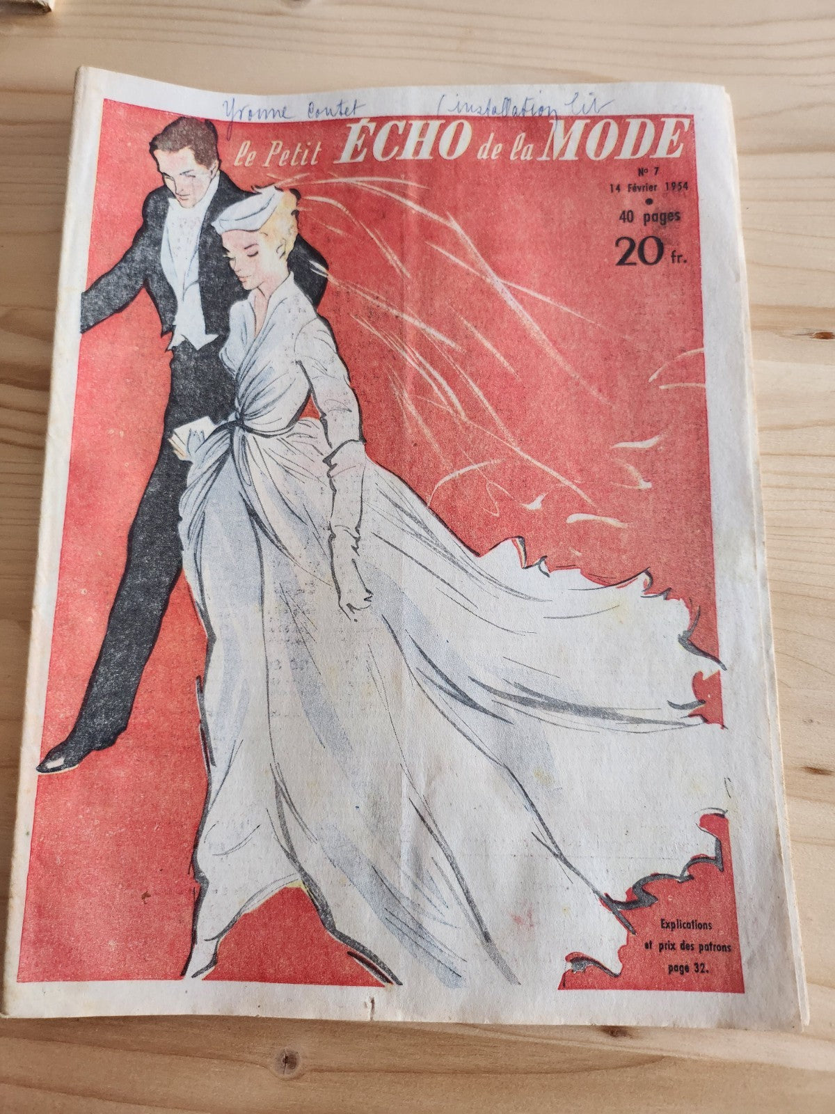 Le petit echo de la mode 1954 n°7  jeune mariée robe de paris