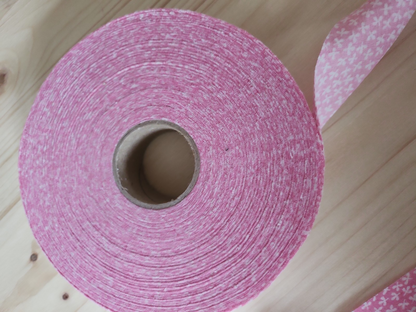 Rouleau biais vintage coton rose shabby largeur de 4 cm  B4